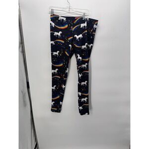 Tipsy Elves Unicorn Rainbow Legging Size XL Blue LGBTQ Comic Kid Core